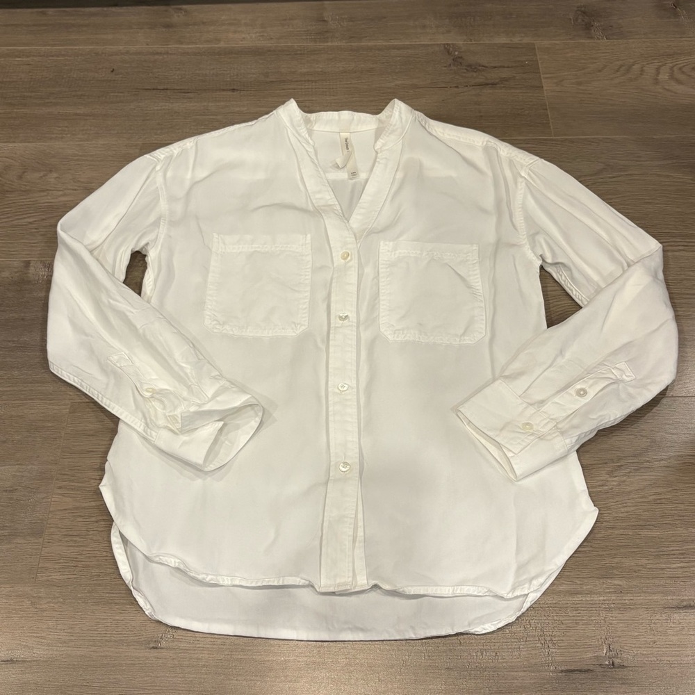 Aritzia the Group Babaton white lyocell button up shirt - Sz. XXS